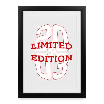 ÉDITION LIMITÉE 23E ANNIVERSAIRE FOOTBALL 2003 - Affiche encadrée (27 × 37 cm) - noir - Devant