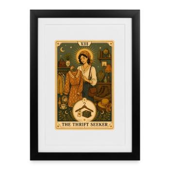 Secondhand Seeker | Vintage Tarot - Framed poster (27 × 37 cm) - black - Front