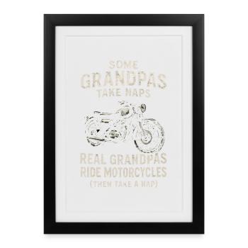 Grandfather Motorcycle Sayings - Framed poster (27 × 37 cm) - black - Front