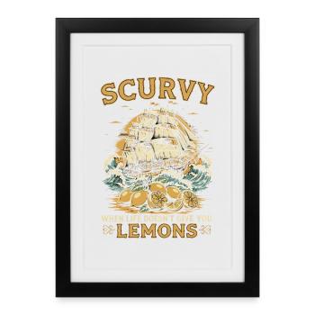 SCURVY Lemons Navigation Nautique - Affiche encadrée (27 × 37 cm) - noir - Devant