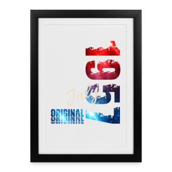 Don du 69e anniversaire Original juillet 1957 - Affiche encadrée (27 × 37 cm) - noir - Devant