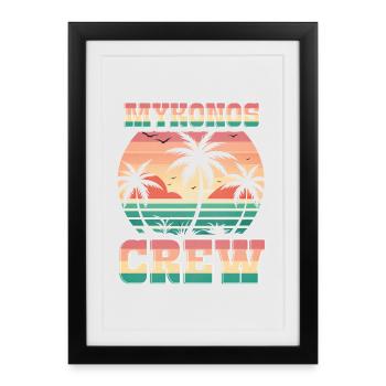 Mykonos Crew - Framed poster (27 × 37 cm) - black - Front
