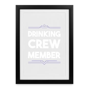 Drinking Crew - Framed poster (27 × 37 cm) - black - Front