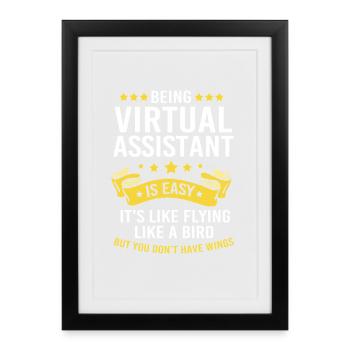 Remote home office - Framed poster (27 × 37 cm) - black - Front