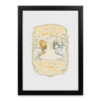 Marais élevé là où l’eau coule lentement - Affiche encadrée (27 × 37 cm) - noir - Devant