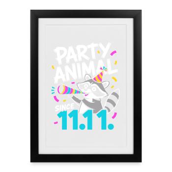 Fête du Carnaval Kölner Animal depuis 11.11. Cologne - Affiche encadrée (27 × 37 cm) - noir - Devant
