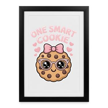 Un Cookie Intelligent - Cookie Intelligent avec des Lunettes - Affiche encadrée (27 × 37 cm) - noir - Devant