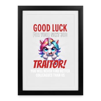 Cadeau d’adieu drôle - Affiche encadrée (27 × 37 cm) - noir - Devant