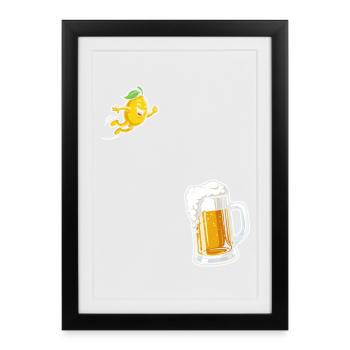 Radler Beer Funny Lemon Party Mood - Framed poster (27 × 37 cm) - black - Front