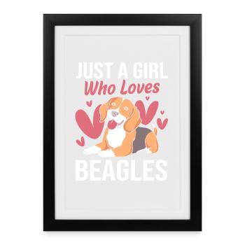 Maman Beagle Maman Maman Chien - Affiche encadrée (27 × 37 cm) - noir - Devant