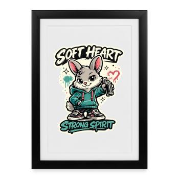 Un Esprit Fort Un Griffon, un Esprit Fort Griffon. - Affiche encadrée (27 × 37 cm) - noir - Devant
