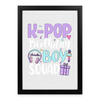 Équipe d’anniversaire K Pop - Affiche encadrée (27 × 37 cm) - noir - Devant