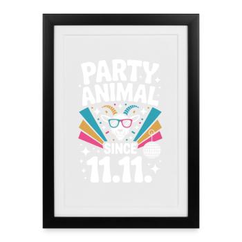 Fête du Carnaval Kölner Animal depuis 11.11. Cologne - Affiche encadrée (27 × 37 cm) - noir - Devant
