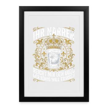Ihr Narren Reicht Mir Den Ouzo - Gerahmtes Poster (27 × 37 cm) - Schwarz - Vorne