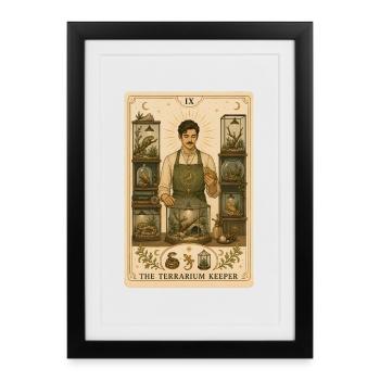 Porte-terrarium | Tarot des reptiles - Affiche encadrée (27 × 37 cm) - noir - Devant