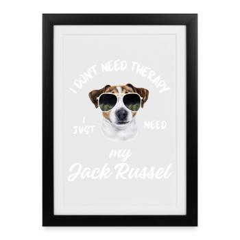 Dog Jack Russell Therapy - Framed poster (27 × 37 cm) - black - Front