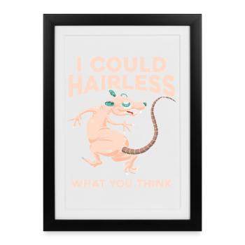 Je pourrais avoir des rats sans poils – qu’en pensez-vous ? - Affiche encadrée (27 × 37 cm) - noir - Devant