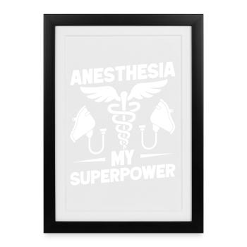Anesthésiste Mon spécialiste des superpouvoirs - Affiche encadrée (27 × 37 cm) - noir - Devant