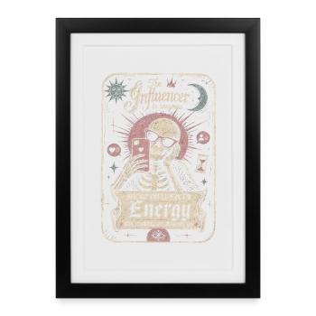 Micro Influencer Energy Skeleton Card - Framed poster (27 × 37 cm) - black - Front