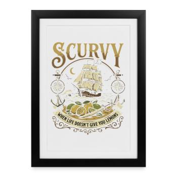 Conception du Lemon du Pirate Ship - Affiche encadrée (27 × 37 cm) - noir - Devant