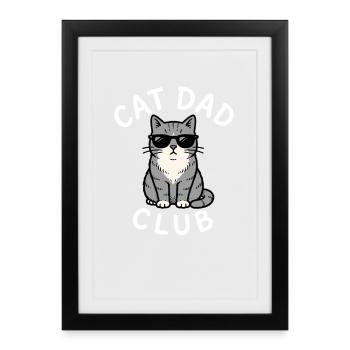 Club de Papa Chat – Daddies de Chat Daddies drôles pour hommes - Affiche encadrée (27 × 37 cm) - noir - Devant