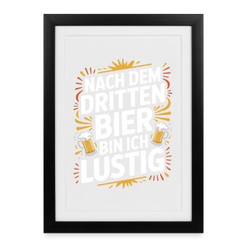 Bier Nach Dem Dritten Bier Lustig JGA Party Malle - Gerahmtes Poster (27 × 37 cm) - Schwarz - Vorne