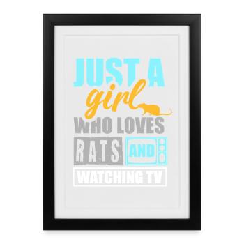 Just a girl who loves rats and loves to - Framed poster (27 × 37 cm) - black - Front