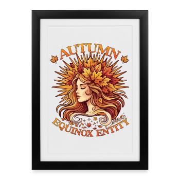 Roue Mabon de l’année Équinoxe d’automne païen - Affiche encadrée (27 × 37 cm) - noir - Devant