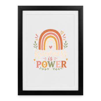 Enseignant inspirant Kindness Rainbow - Affiche encadrée (27 × 37 cm) - noir - Devant