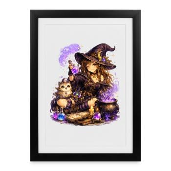 Magical Girl – Potion magique pleine de fantaisie - Affiche encadrée (27 × 37 cm) - noir - Devant