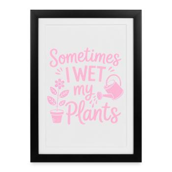 Expressions des plantes d’intérieur Fleurs drôles Cadeau - Affiche encadrée (27 × 37 cm) - noir - Devant