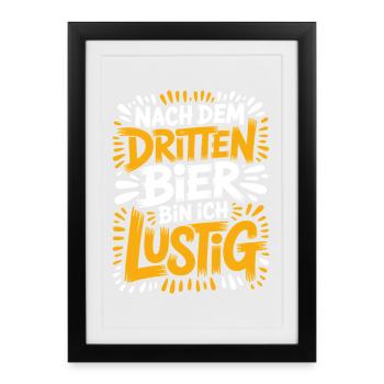 Bier Nach Dem Dritten Bier Lustig JGA Party Malle - Gerahmtes Poster (27 × 37 cm) - Schwarz - Vorne