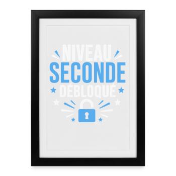 Niveau Seconde Débloqué - Affiche encadrée (27 × 37 cm) - noir - Devant