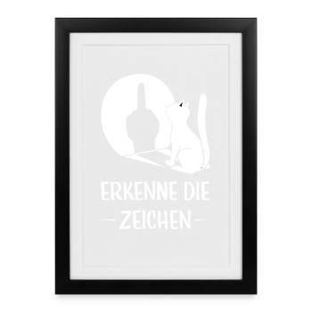 Erkenne Die Zeichen Silhouette - Gerahmtes Poster (27 × 37 cm) - Schwarz - Vorne