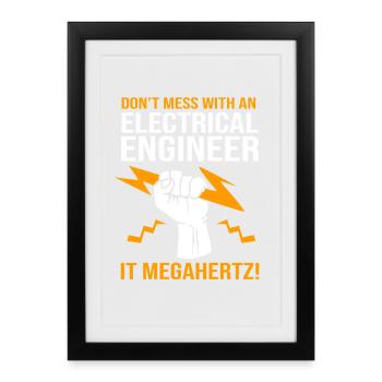 Electrical Engineer Electrician Electrical Engineering - Framed poster (27 × 37 cm) - black - Front