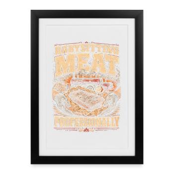 BBQ Competition Babysitting Meat Professionally - Framed poster (27 × 37 cm) - black - Front