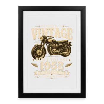 74th Birthday Gift Biker Vintage 1952 - Framed poster (27 × 37 cm) - black - Front