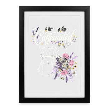 Caffeinated Coffee Flowers - Framed poster (27 × 37 cm) - black - Front