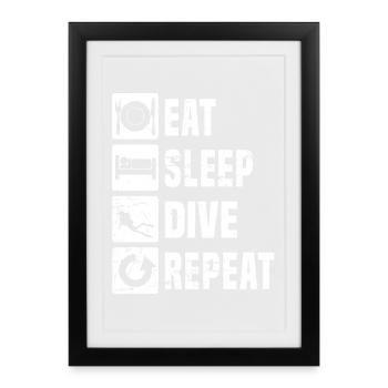 Idée cadeau pour l’apnéiste qui fait de la plongée sous-marine - Affiche encadrée (27 × 37 cm) - noir - Devant