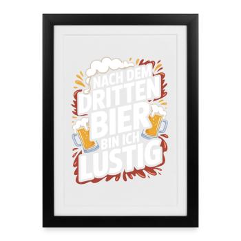 Bier Nach Dem Dritten Bier Lustig JGA Party Malle - Gerahmtes Poster (27 × 37 cm) - Schwarz - Vorne