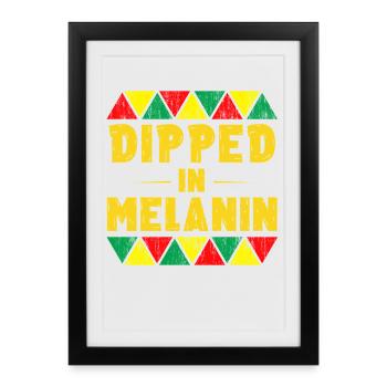 Dipped In Melanin Proud Black Queen Excellence - Framed poster (27 × 37 cm) - black - Front
