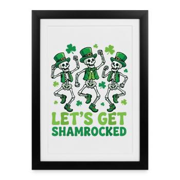 Skeleton Shamrock St. Patrick's Day - Framed poster (27 × 37 cm) - black - Front