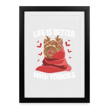 Yorkshire Terrier - Framed poster (27 × 37 cm) - black - Front