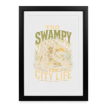Marais trop marécageux pour la vie citadine - Affiche encadrée (27 × 37 cm) - noir - Devant