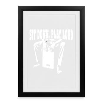 Cajun - Assieds-toi Joue un groove de percussions fort - Affiche encadrée (27 × 37 cm) - noir - Devant