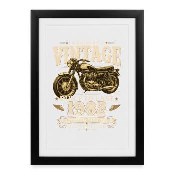 44th Birthday Gift Biker Vintage 1982 - Framed poster (27 × 37 cm) - black - Front