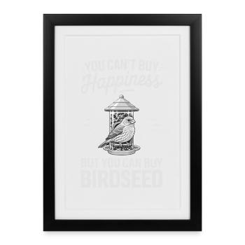 Cadeau d’alimentation des oiseaux ornithologues - Affiche encadrée (27 × 37 cm) - noir - Devant