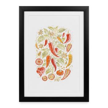 Growing Chili Growers Growing Chilies - Framed poster (27 × 37 cm) - black - Front