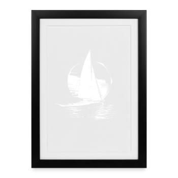 Voilier - Affiche encadrée (27 × 37 cm) - noir - Devant