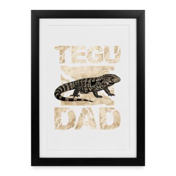 Déclaration Tegu Dad Reptile - Affiche encadrée (27 × 37 cm) - noir - Devant